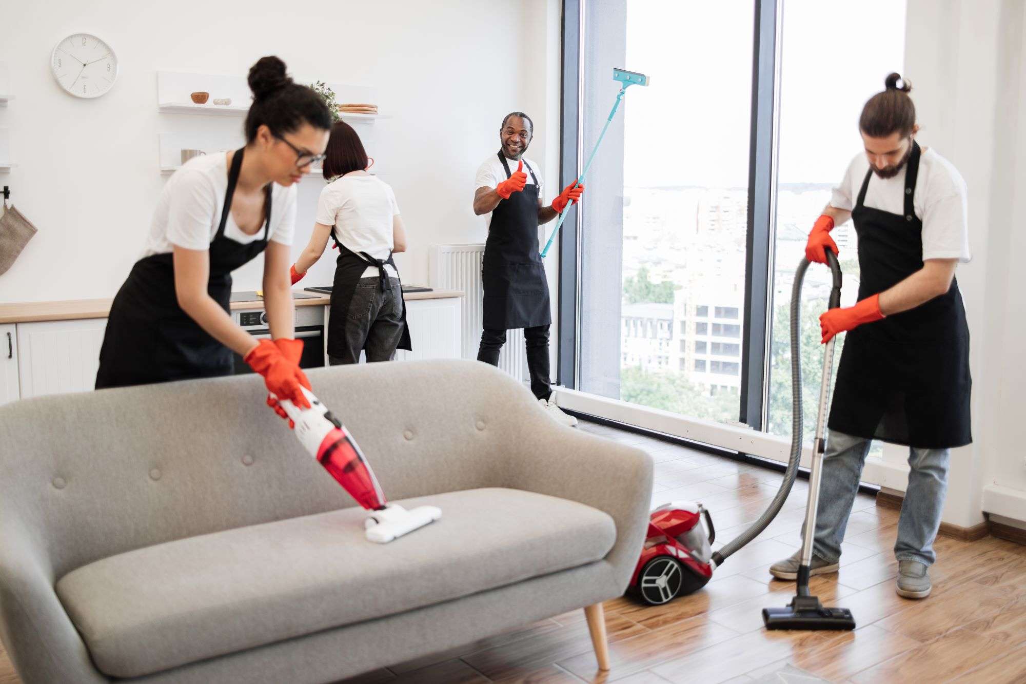 focus on positive african american worker cleaning 2024 01 17 19 42 36 utc
